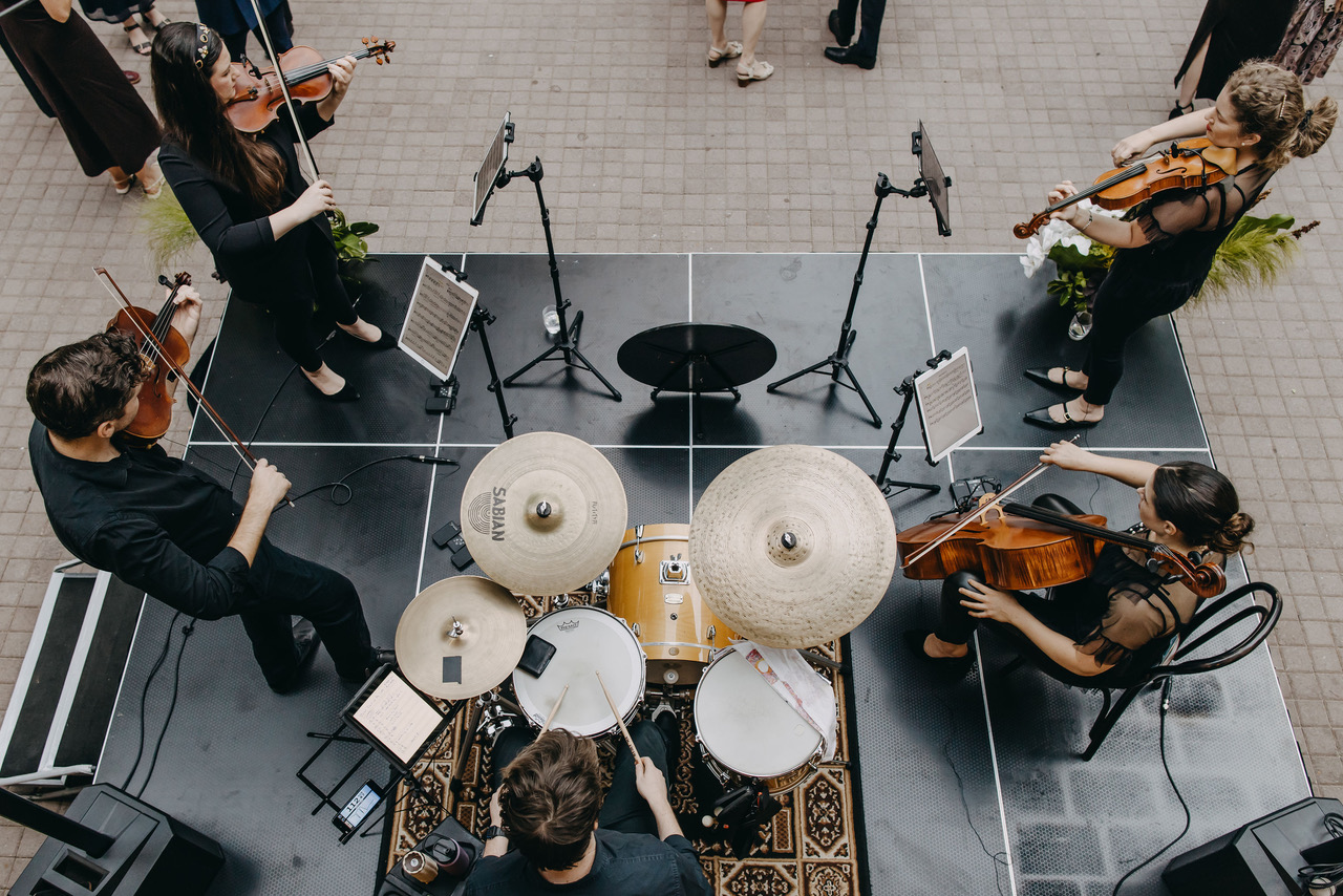 Aquila performing, shot from directly above the stage